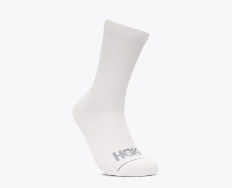 HOKA Crew Run Sock 3-Pack White/White/White