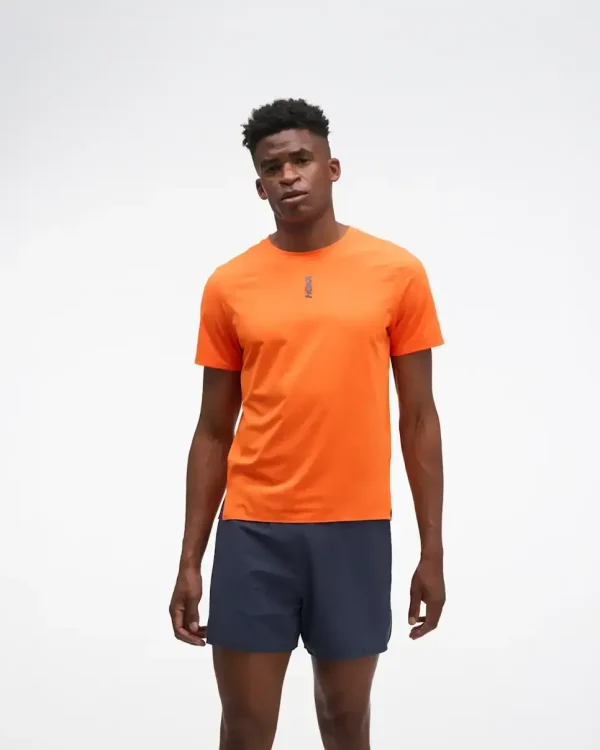 HOKA EveryRun Short Sleeve Electric Tangerine