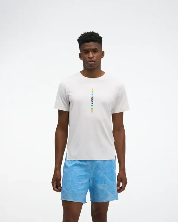 HOKA EveryRun Short Sleeve White Multi