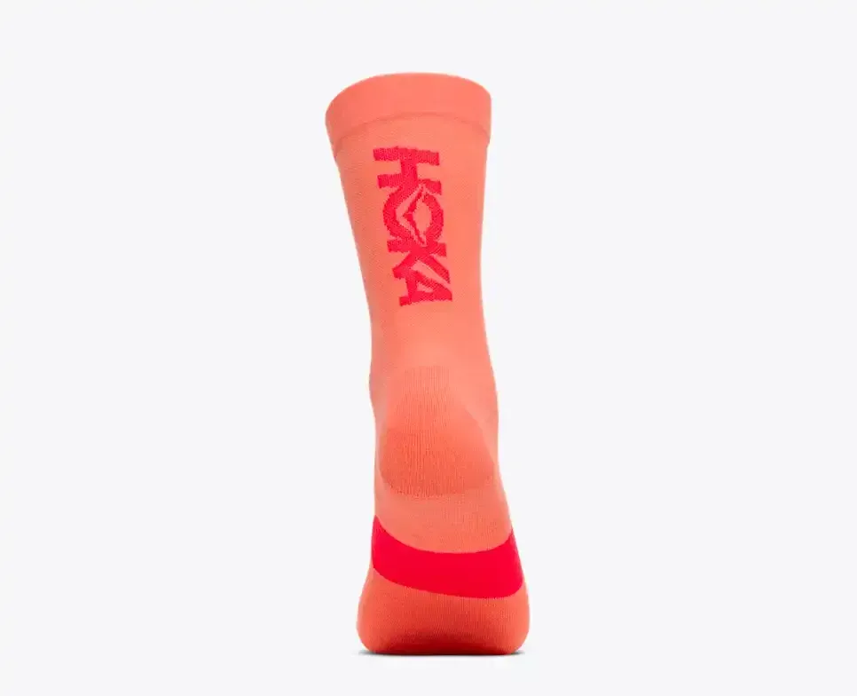 HOKA Graphic Crew Run Sock Neon Cantaloupe