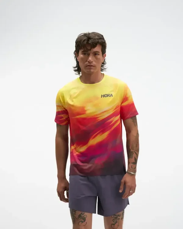 HOKA Race Day Short Sleeve Hoka Citrus Prt