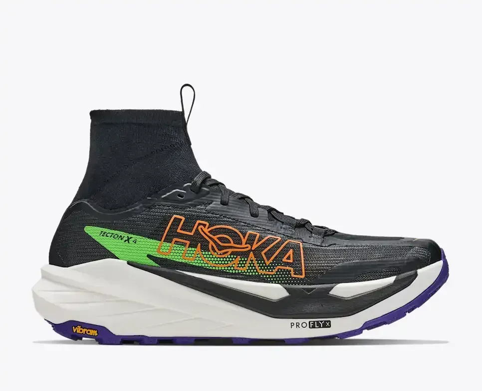 HOKA Tecton X 4 Black Neon Green