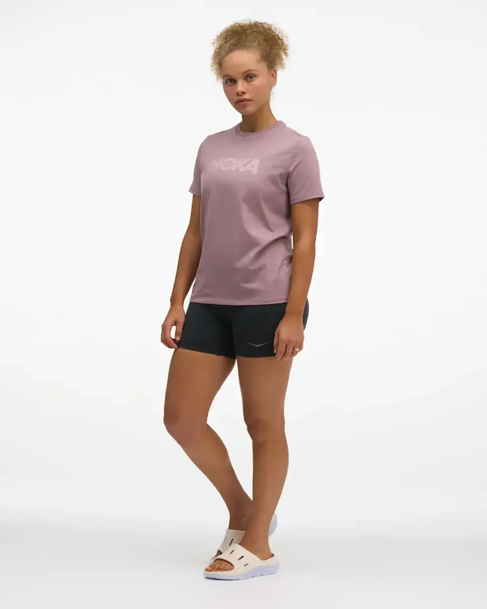 HOKA Core Logo Graphic Tee Dark Quartzite (Women's)